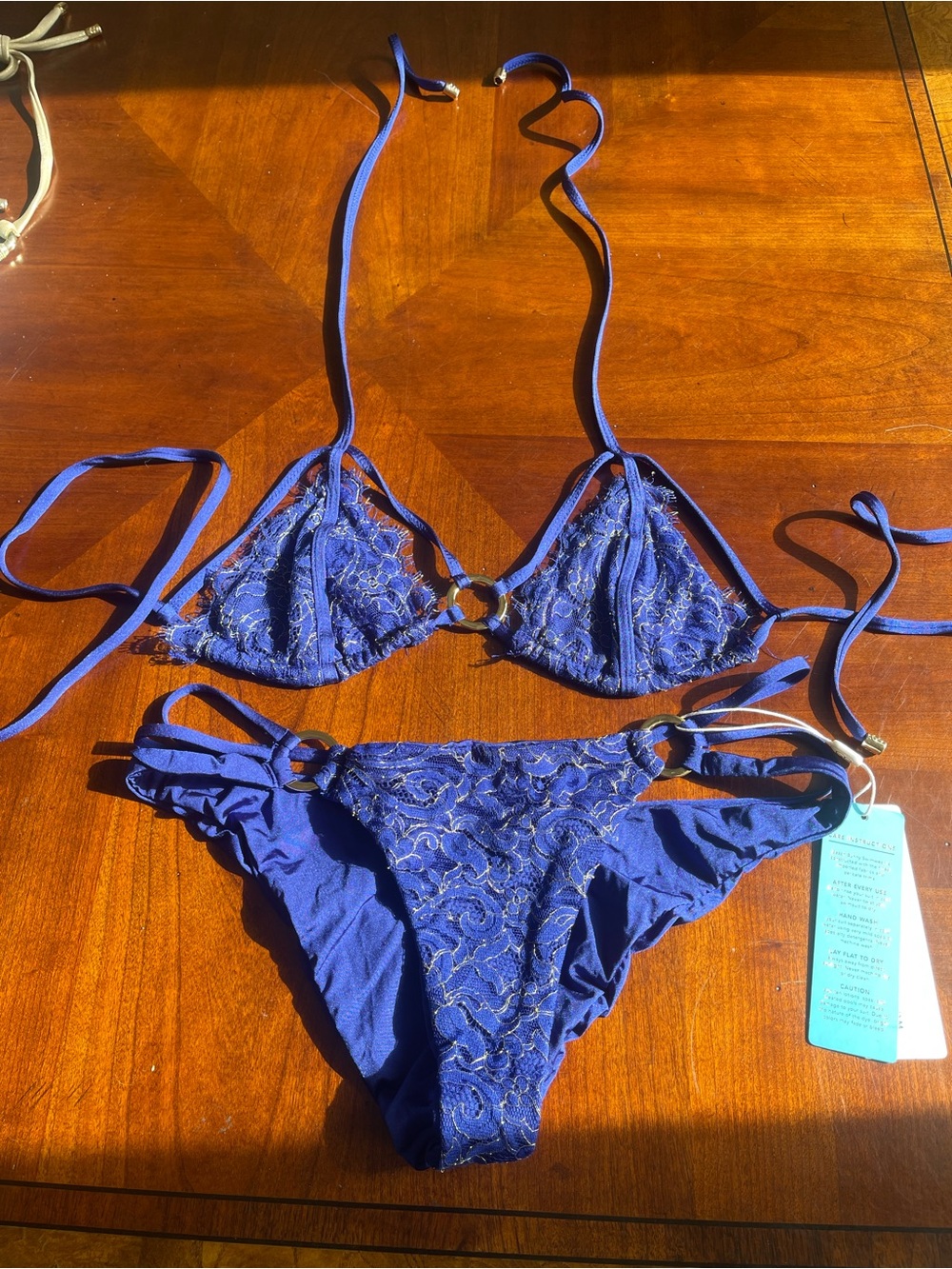 NWT gunpowder and lace bikini M top, L bottoms beach bunny